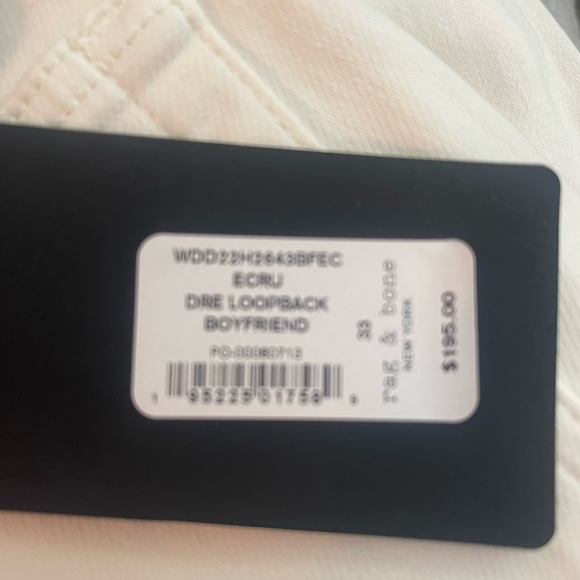 Rag & Bone Ecru Dre Loopback  Boyfriend Jeans NWT - Picture 6 of 6